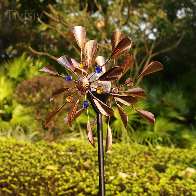 ong and Short Petal Solar Color Changing Wind Spinner